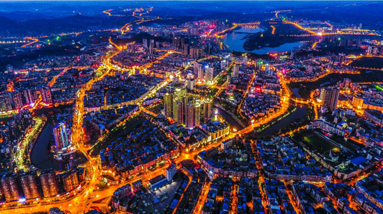 广安都市夜色 李玉龙 (摄)